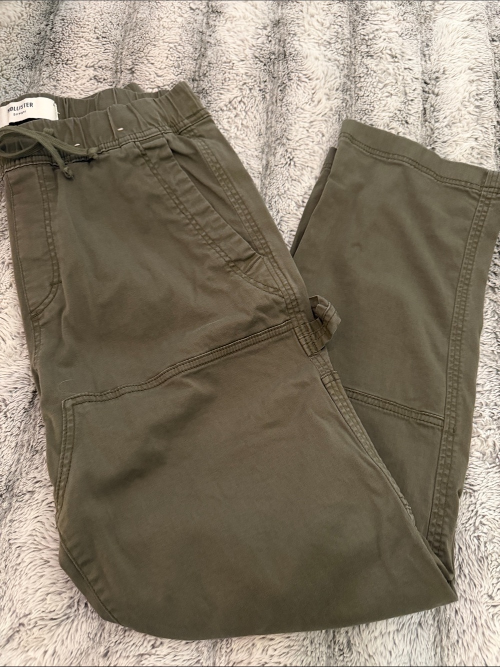 Hollister Men’s Cargo Jogger Pants 2-Pair Bundle Black Olive - Size Medium - Picture 3 of 5